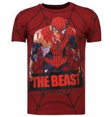 Local Fanatic The Beast Spider - Rhinestone T-shirt - Bordeaux