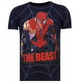 Local Fanatic The Beast Spider - Rhinestone T-shirt - Navy