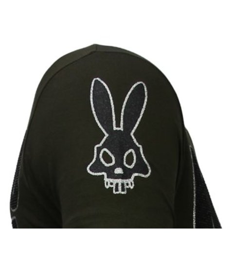 Local Fanatic Killer Bunny - Rhinestone T-shirt - Khaki