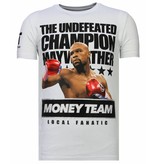 Local Fanatic Money Team Champ - Rhinestone T-shirt - Wit