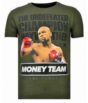 Local Fanatic Money Team Champ - Rhinestone T-shirt - Khaki