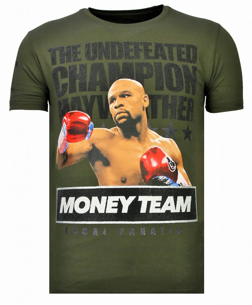 Local Fanatic Money Team Champ Rhinestone T Shirt Khaki local fanatic kopen in de aanbieding