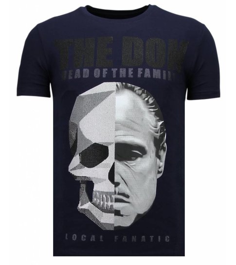 Local Fanatic The Don Skull - Rhinestone T-shirt - Navy