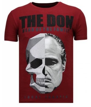 Local Fanatic The Don Skull - Rhinestone T-shirt - Bordeaux