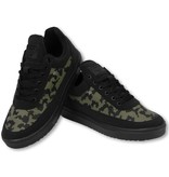 Cash Money Heren Schoenen - Heren Sneaker Low Case - Army Kaki Black