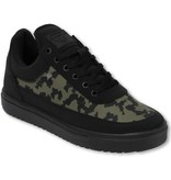 Cash Money Heren Schoenen - Heren Sneaker Low Case - Army Kaki Black