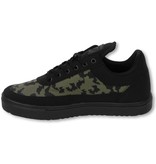 Cash Money Heren Schoenen - Heren Sneaker Low Case - Army Kaki Black