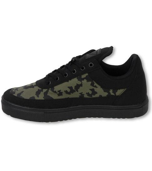 Cash Money Heren Schoenen - Heren Sneaker Low Case - Army Kaki Black