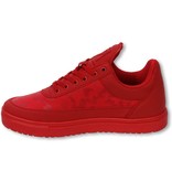 Cash Money Heren Schoenen - Heren Sneaker Low Camouflage Side -  Case Army Full Red