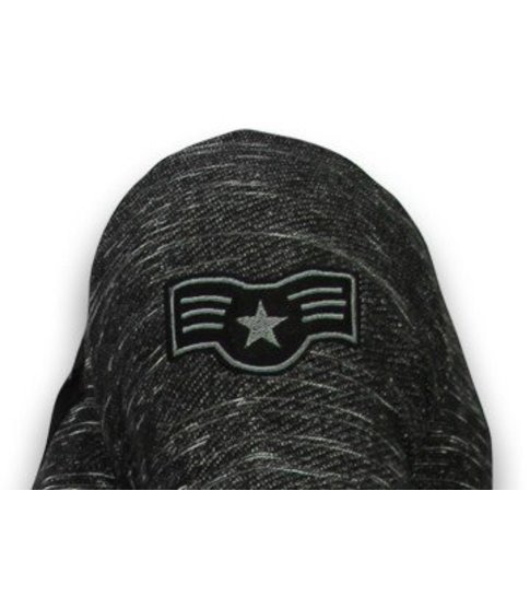 Local Fanatic Longfit Asymmetric Embroidery - T-Shirt Patches - Elite Crew - Zwart