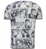 Local Fanatic Muhammad Photocollage - Digital Rhinestone T-shirt - Wit