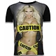 Caution - Digital Rhinestone T-shirt - Zwart