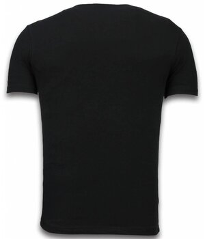 TONY BACKER Heavyweight Champion - Digital Rhinestone T-shirt - Zwart