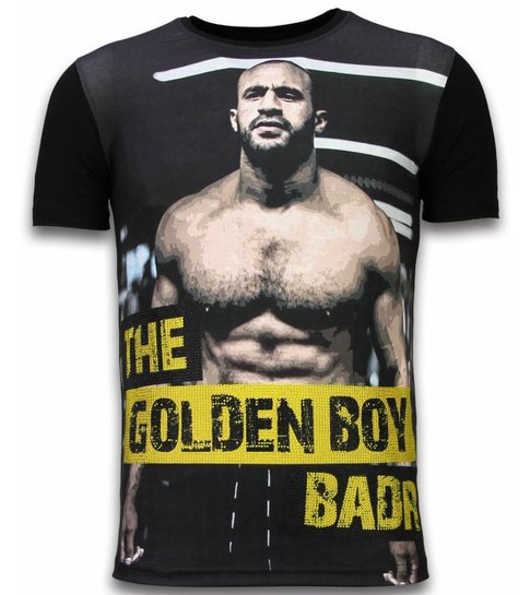 TONY BACKER The Golden Boy - Digital Rhinestone T-shirt - Zwart