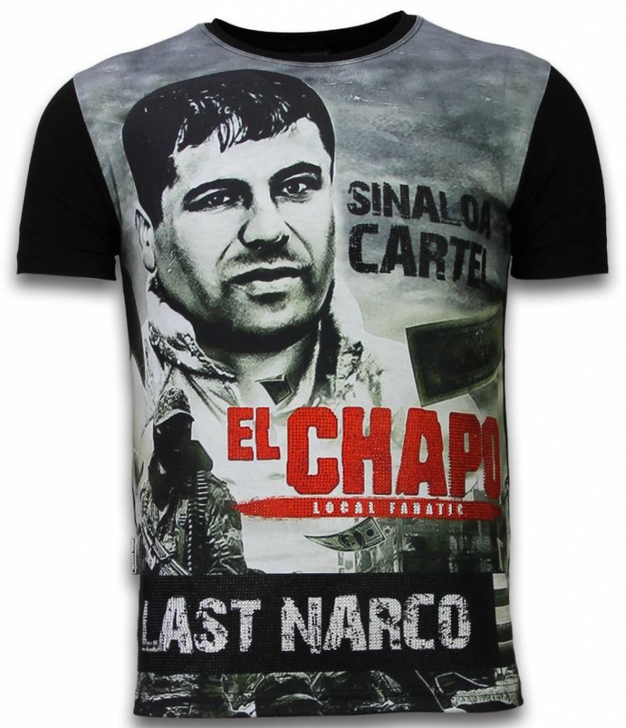 Local Fanatic El Chapo Last Narco Digital Rhinestone T Shirt Zwart local fanatic kopen in de aanbieding Local Fanatic El Chapo Last Narco Digital Rhinestone T Shirt Zwart local fanatic kopen in de aanbieding