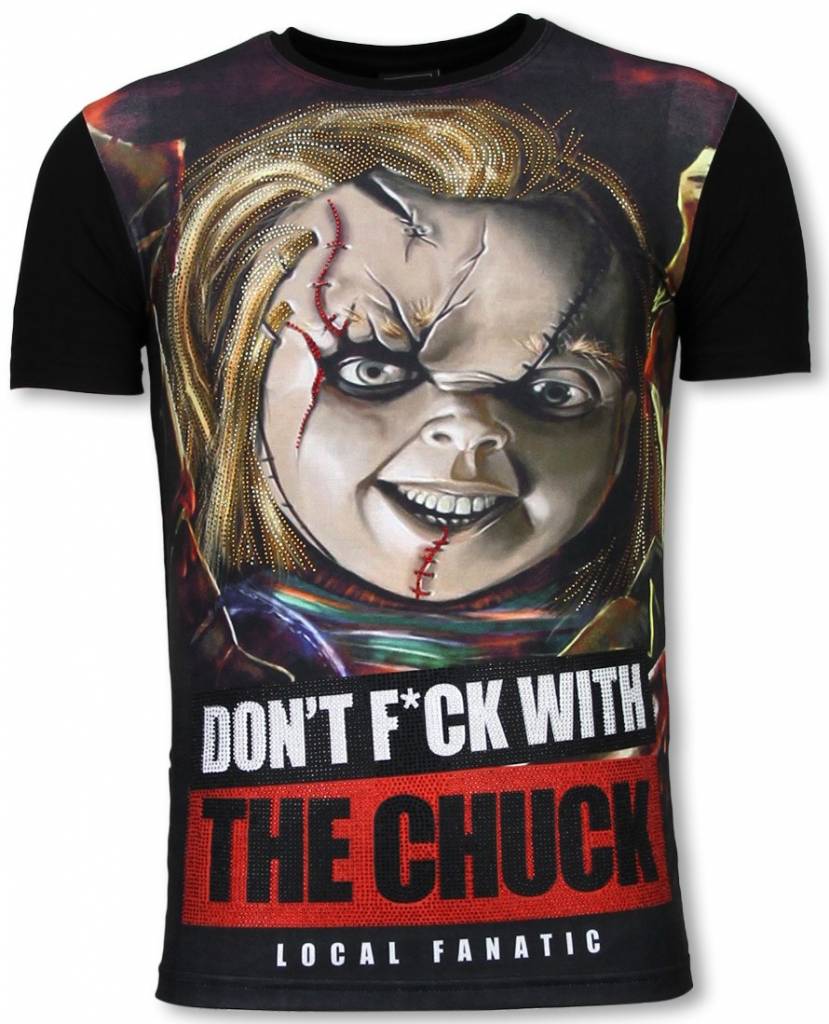 Local Fanatic The Chuck Digital Rhinestone T Shirt Zwart local fanatic kopen in de aanbieding