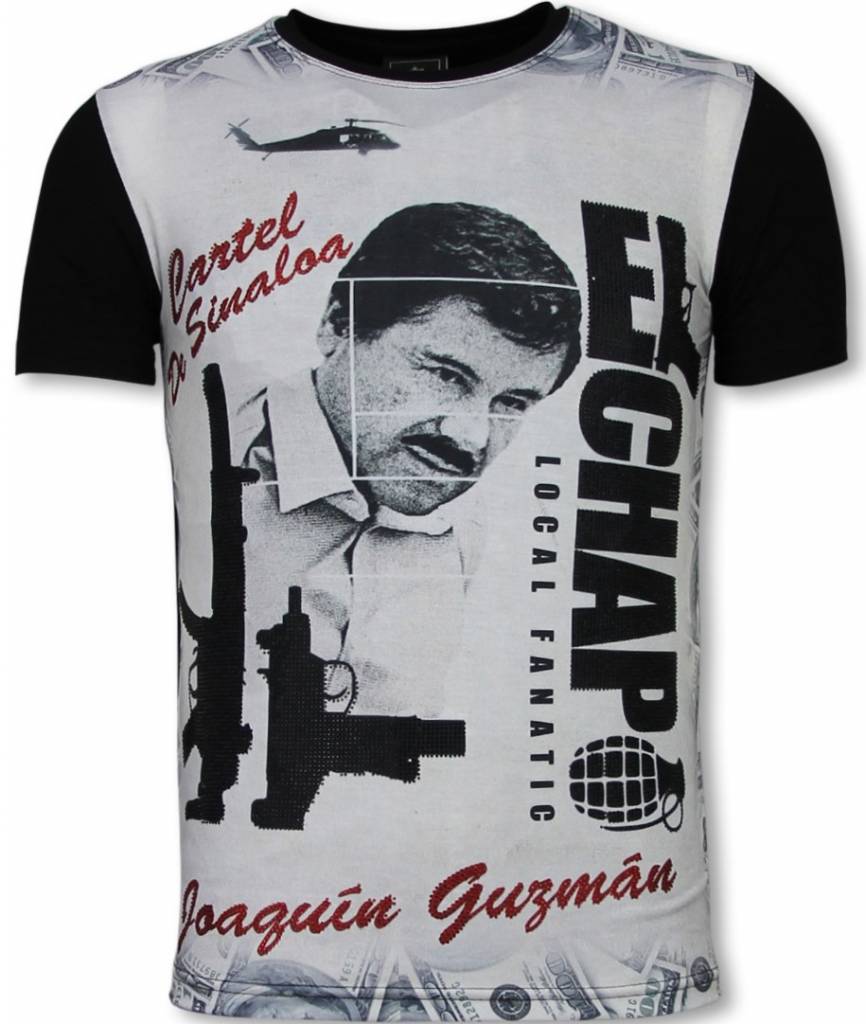 Local Fanatic El Chapo Digital Rhinestone T Shirt Zwart local fanatic kopen in de aanbieding Local Fanatic El Chapo Digital Rhinestone T Shirt Zwart local fanatic kopen in de aanbieding