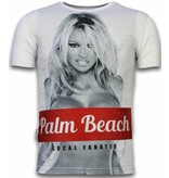 Local Fanatic Palm Beach Pamela  - Digital Rhinestone T-shirt - Wit