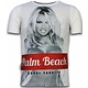 Palm Beach Pamela  - Digital Rhinestone T-shirt - Wit