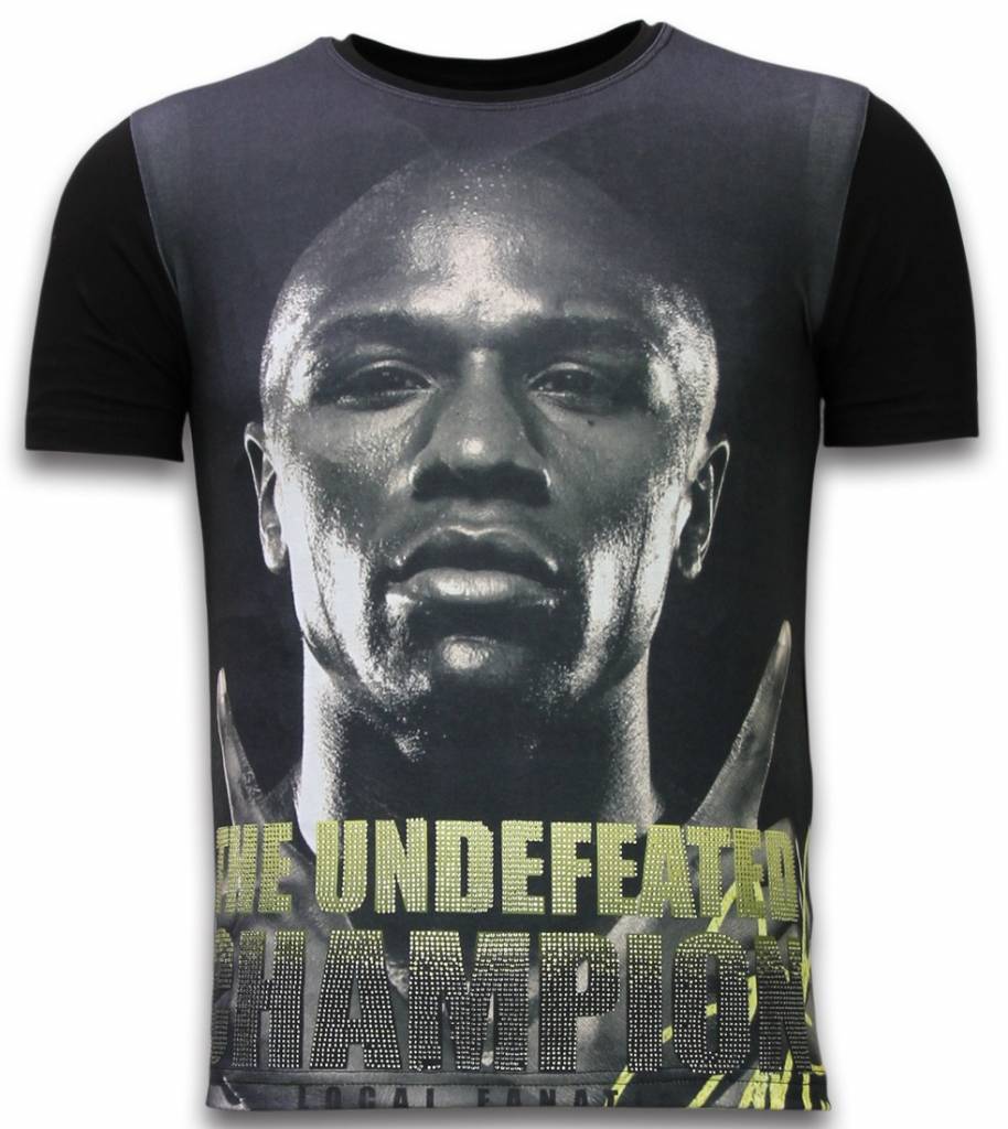 Local Fanatic The Undefeated Champion Digital Rhinestone T Shirt Zwart local fanatic kopen in de aanbieding