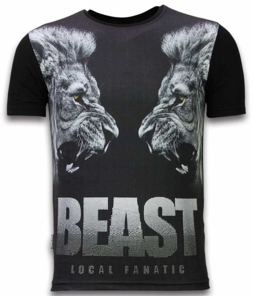 Local Fanatic Beast Digital Rhinestone T Shirt Zwart local fanatic kopen in de aanbieding