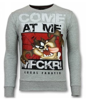 Local Fanatic MFCKR Trui - Cartoon Sweater Heren - Truien Mannen - Grijs