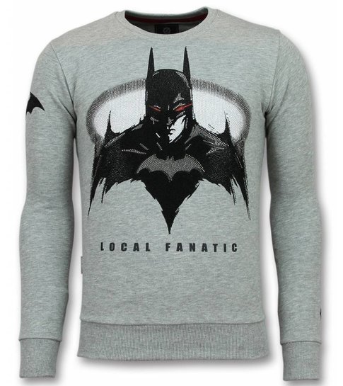 Local Fanatic Batman  Trui - Batman Heren Sweater - Truien Mannen - Grijs