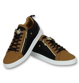 Cash Money Heren Schoenen - Heren Sneaker Bee Camel Black  Gold - CMS97 - Bruin