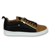 Cash Money Heren Schoenen - Heren Sneaker Bee Camel Black  Gold - CMS97 - Bruin