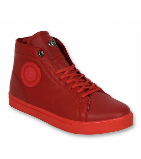 Cash Money Heren Schoenen - Heren Sneaker Lion Red Silver - CMS86 - Rood