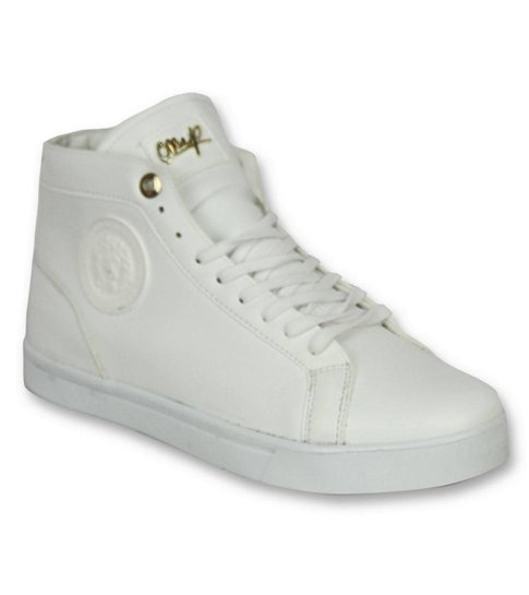 Cash Money Heren Schoenen - Heren Sneaker Lion White Gold - CMS86 - Wit