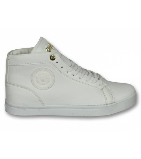 Cash Money Heren Schoenen - Heren Sneaker Lion White Gold - CMS86 - Wit