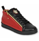 Cash Money Heren Schoenen - Heren Sneaker Bee Red Black Gold 2 - CMS98 - Zwart/Rood