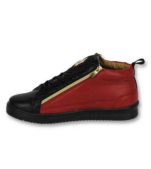 Cash Money Heren Schoenen - Heren Sneaker Bee Red Black Gold 2 - CMS98 - Zwart/Rood