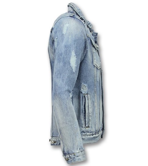 Enos Spijkerjack Heren - Spijkerjas Mannen- Jeans jas- Blauw
