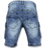 Enos Korte Spijkerbroek Mannen - Shorts Heren Spijker -950 / J-981 - Blauw