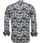 TONY BACKER Bijzondere Heren Overhemden - Luxe Italiaanse Blouse - 3008 - Blauw