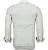 TONY BACKER Heren Overhemden Italiaans - Blouse Met Print - 3010- Beige