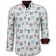 Getailleerde Overhemden Mannen - Bloemen Blouse Heren - 3012 - Wit