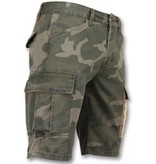 Enos Camouflage korte broek mannen - Goedkope bermuda broeken - 9017 - Groen / Grijs