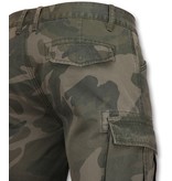 Enos Camouflage korte broek mannen - Goedkope bermuda broeken - 9017 - Groen / Grijs