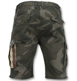 Enos Camouflage korte broek mannen - Goedkope bermuda broeken - 9017 - Groen / Grijs