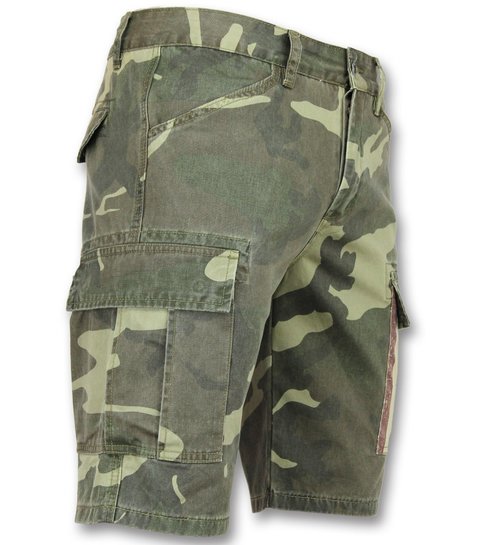 Enos Heren Camouflage Korte Broek - Bermuda Heren Online -9017 - Groen