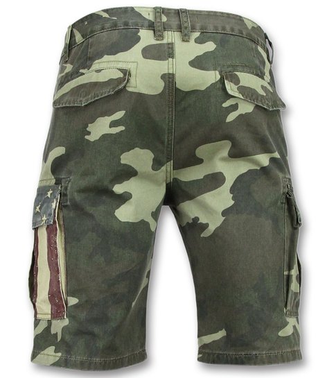 Enos Heren Camouflage Korte Broek - Bermuda Heren Online -9017 - Groen