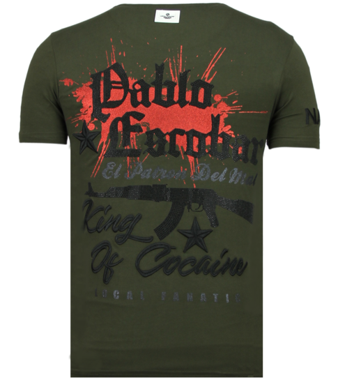 Local Fanatic El Patron Pablo - Rhinestone T-shirt - Khaki