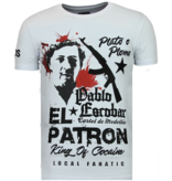 Local Fanatic El Patron Pablo - Rhinestone T-shirt - Wit