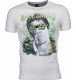 Local Fanatic T-shirt - Scarface Made To Get Paid Print - Wit