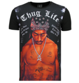 Local Fanatic Tupac Shakur T shirt Heren - Thug life 2PAC  - Zwart