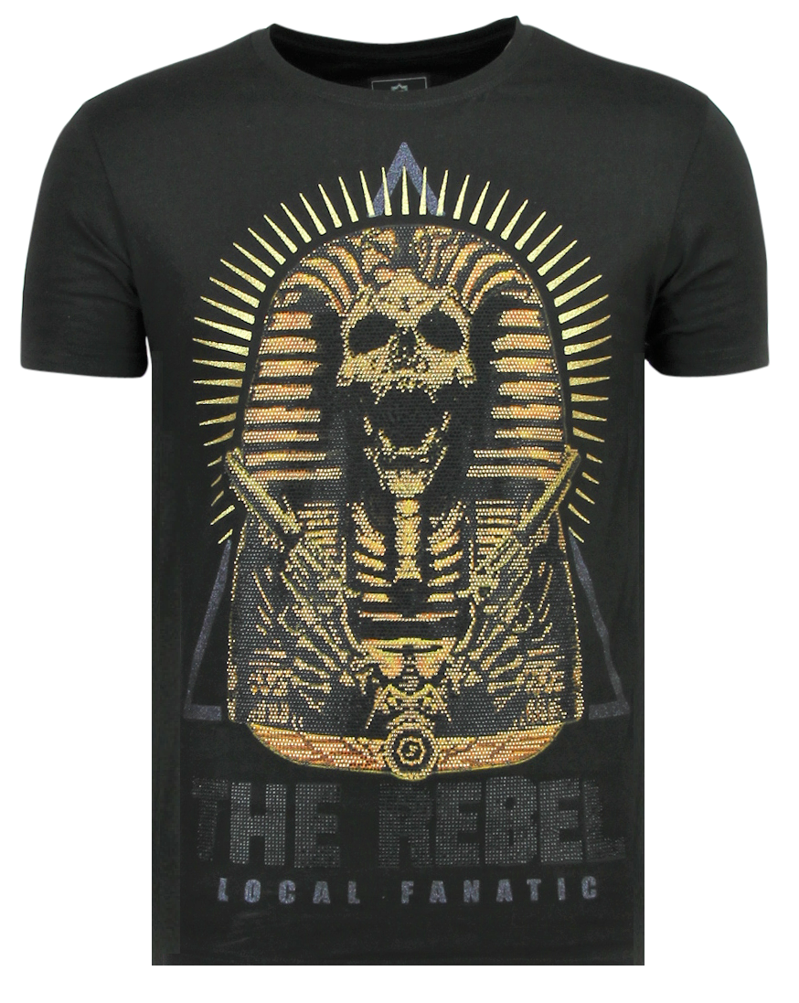 Local Fanatic Rebel Pharaoh Exclusieve T Shirt Mannen 6322Z Zwart local fanatic kopen in de aanbieding