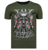 Local Fanatic Savage Samurai - Print T shirt Heren - 6327G - Groen